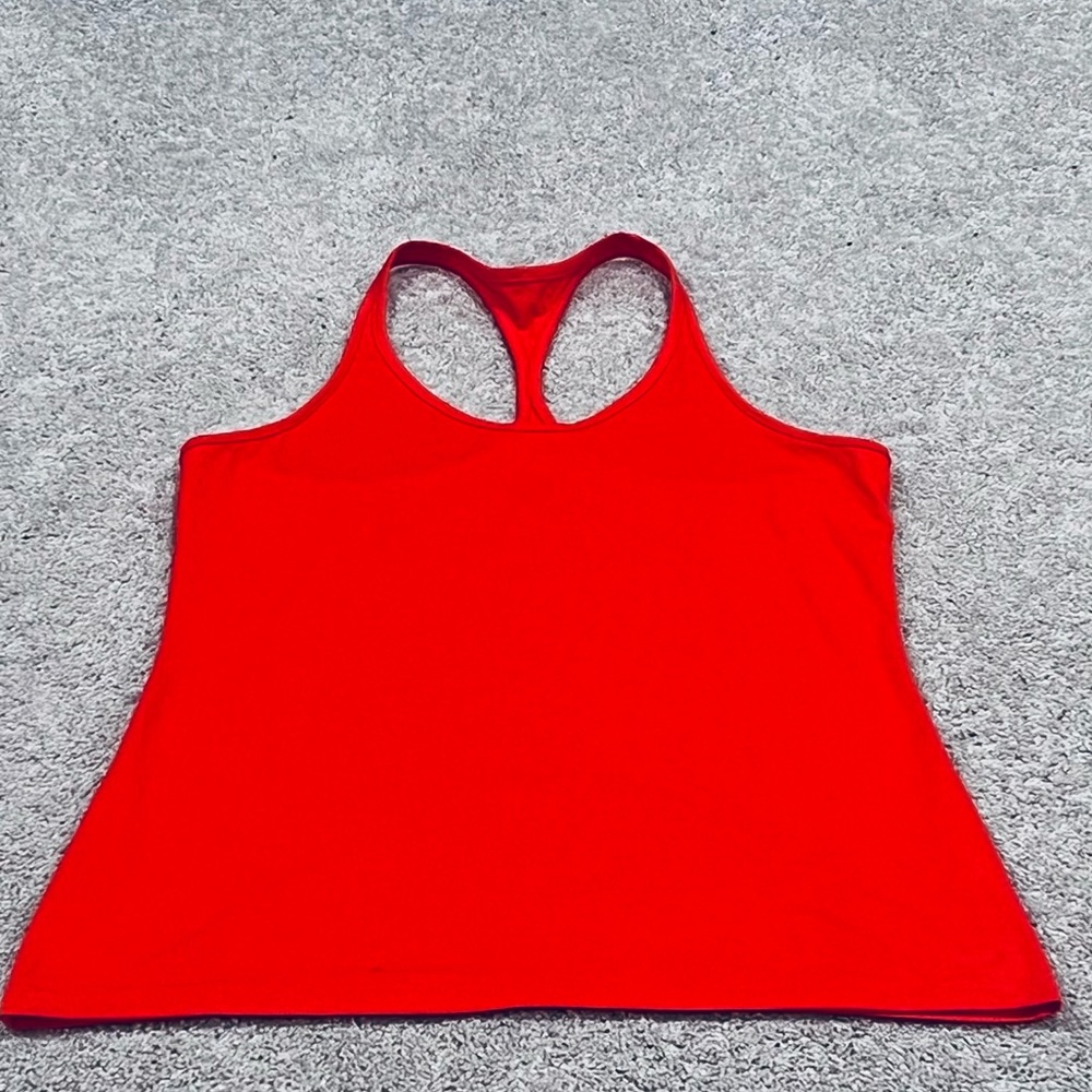 Nike Dri-Fit Women’s Racerback Athletic Tank Top Orange Slim Fit Size Large - Picture 2 of 4
